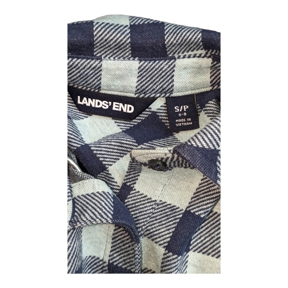𝅺LANDS End buffalo plaid collared sweatshirt - Picture 2 of 4